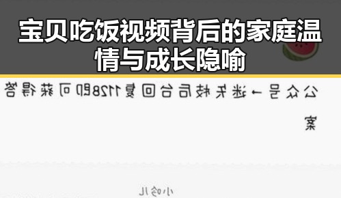宝贝吃饭视频背后的家庭温情与成长隐喻